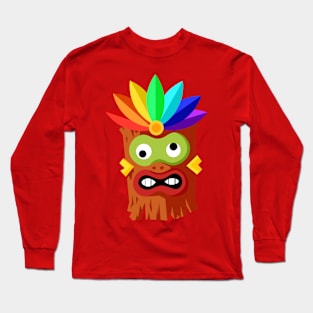 Tiki Mask Long Sleeve T-Shirt